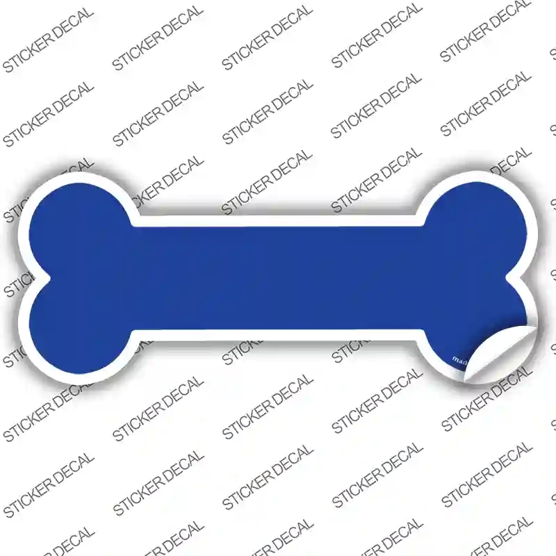 B-111s-L Blue Solid Novelty Bone Sticker Decal, Large