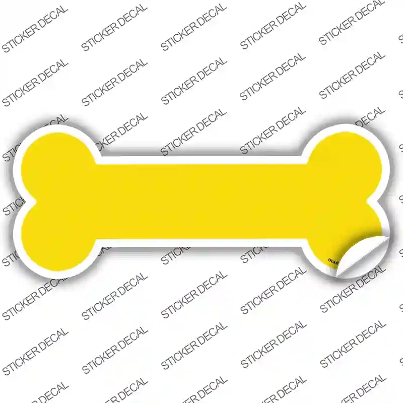 B-112s-S Yellow Solid Novelty Bone Sticker Decal, Small
