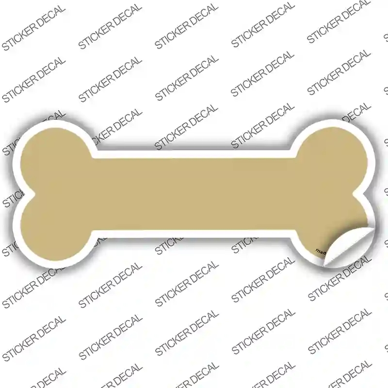 B-121s-S Gold Solid Novelty Bone Sticker Decal, Small