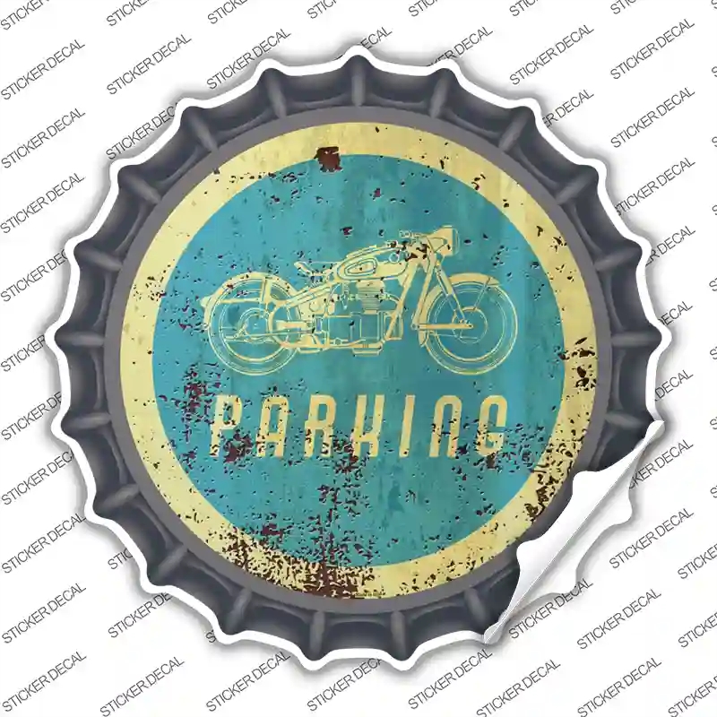 BC-1080s-XL Motorcycle Parking Novelty Bottle Cap Sticker Decal, Extra Large
