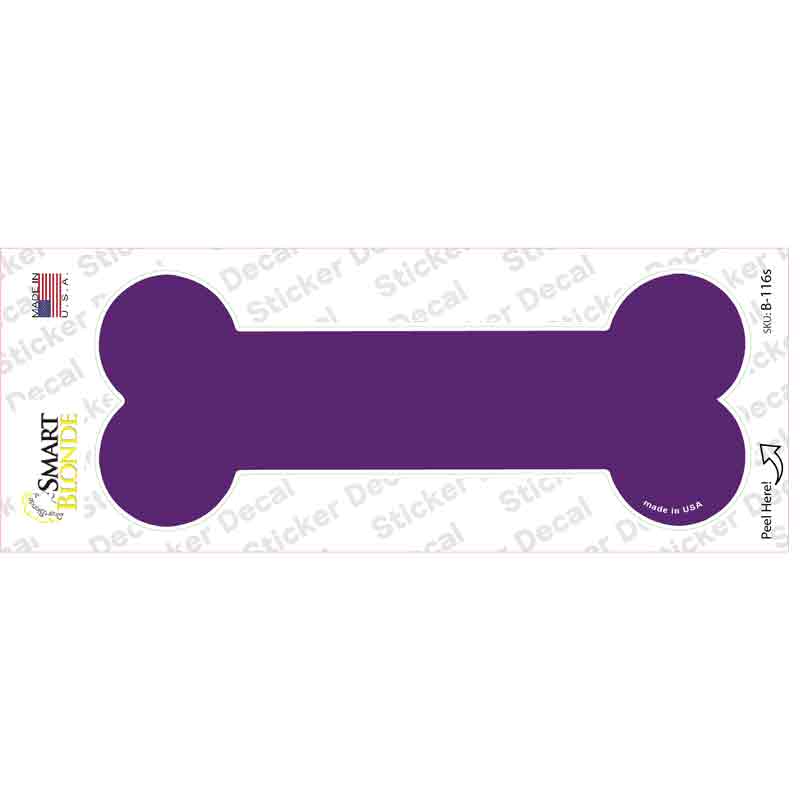 B-116s-M Purple Solid Novelty Bone Sticker Decal, Medium