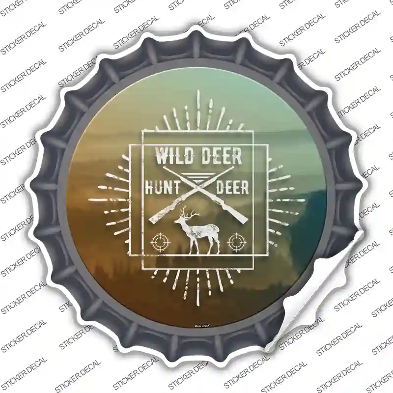 BC-1117s-S Hunt Wild Deer Novelty Bottle Cap Sticker Decal, Small
