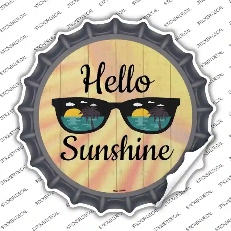 BC-1405s-XL Hello Sunshine Novelty Bottle Cap Sticker Decal, Extra Large