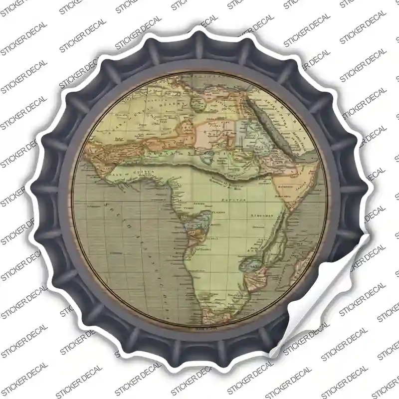BC-1608s-S Africa Map Novelty Bottle Cap Sticker Decal, Small
