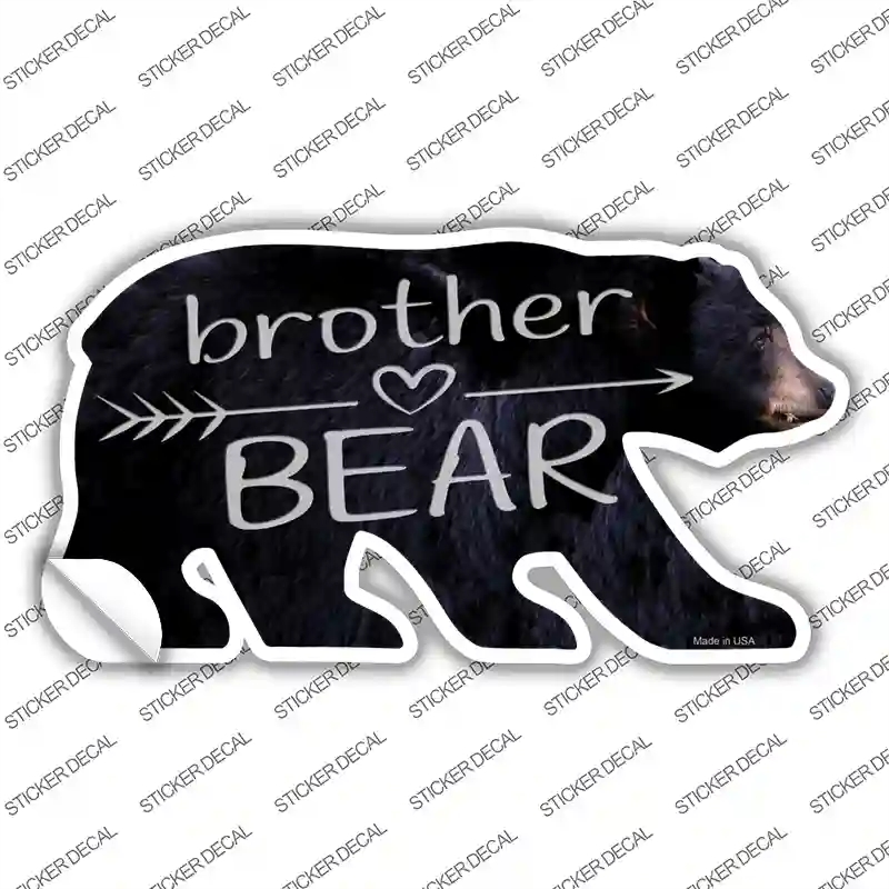 BR-063s-S Brother Arrow Novelty Bear Sticker Decal, Small