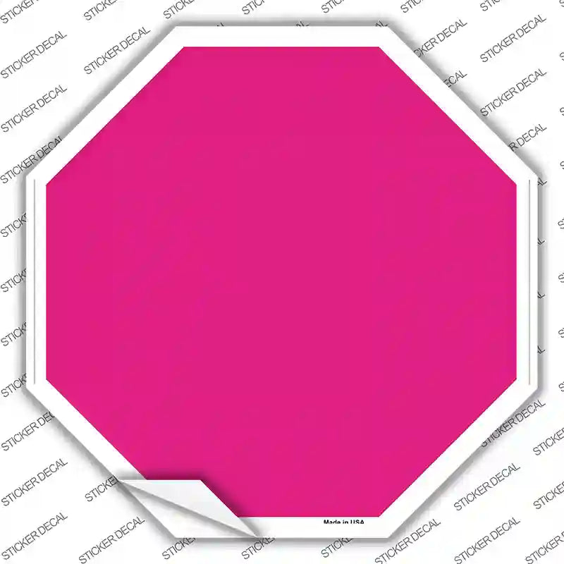 BS-1001s-XL Pink Solid Novelty Octagon Sticker Decal, Extra Large