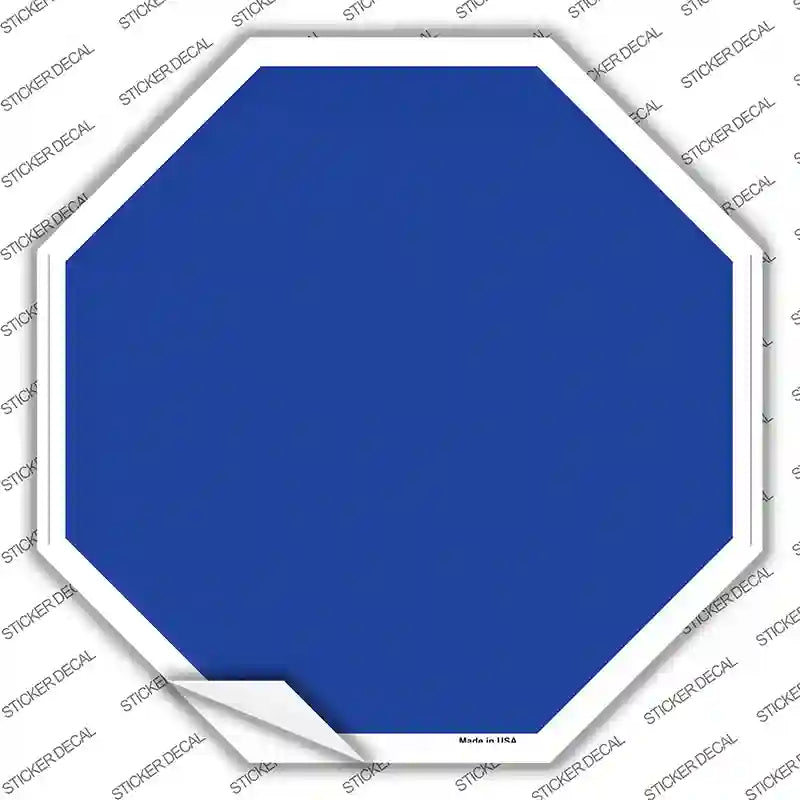 BS-1003s-L Blue Solid Novelty Octagon Sticker Decal, Large