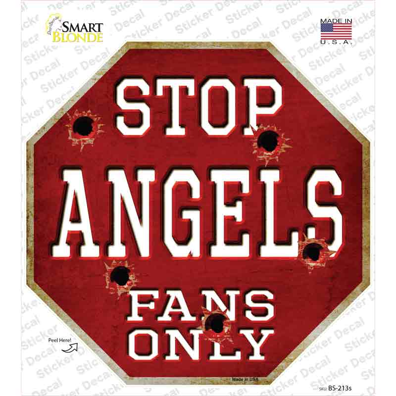 BS-213s-M Angels Fans Only Novelty Octagon Sticker Decal, Medium