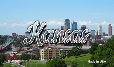 M-11600 3.5 x 2 in. Kansas Downtown Skyline Magnet