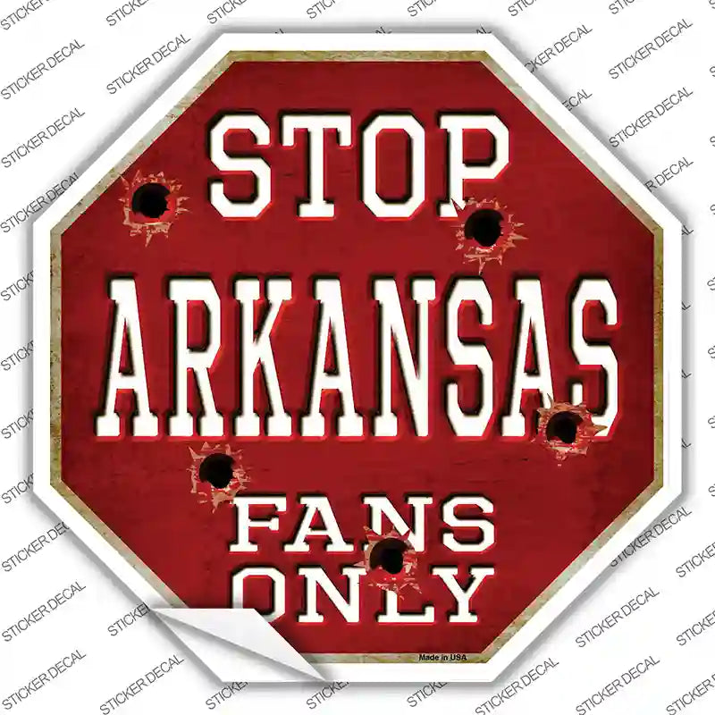 BS-353s-S Arkansas Fans Only Novelty Octagon Sticker Decal, Small