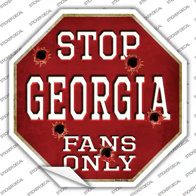 BS-310s-L Georgia Fans Only Novelty Octagon Sticker Decal, Large