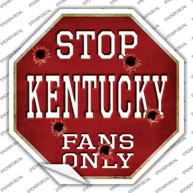 BS-312s-S Kentucky Fans Only Novelty Octagon Sticker Decal, Small