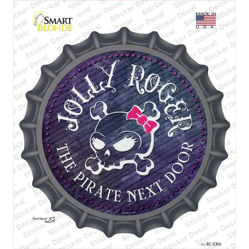 BC-530s-M The Pirate Next Door Novelty Bottle Cap Sticker Decal, Medium