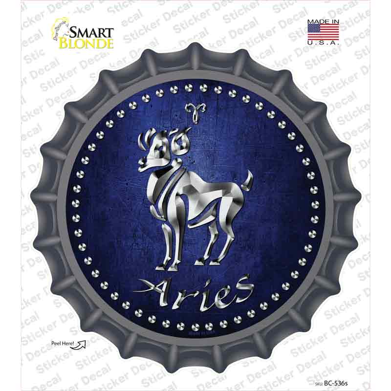 BC-536s-M Aries Novelty Bottle Cap Sticker Decal, Medium