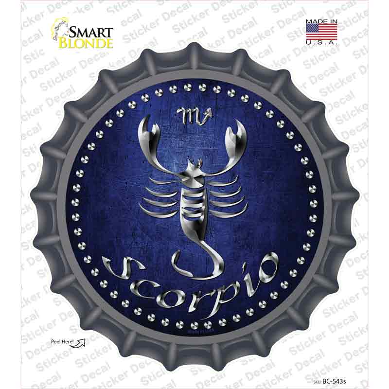 BC-543s-M Scorpio Novelty Bottle Cap Sticker Decal, Medium