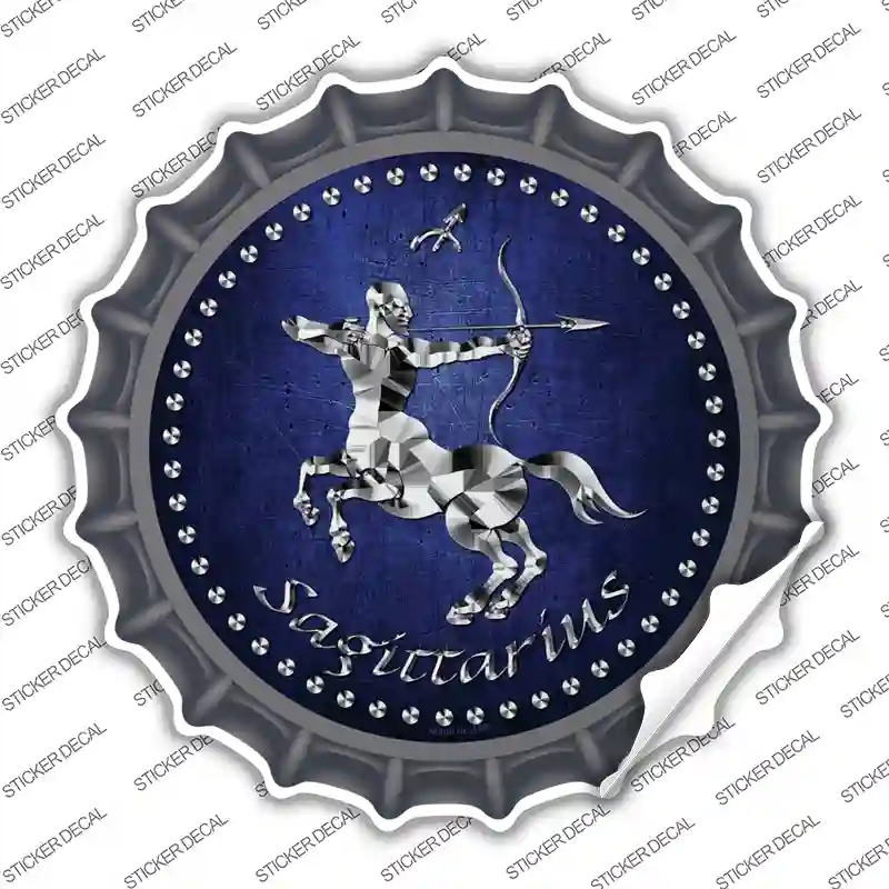 BC-544s-S Sagittarius Novelty Bottle Cap Sticker Decal, Small
