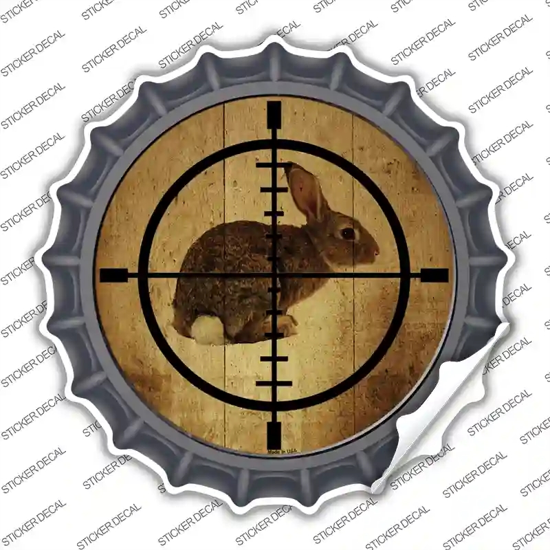BC-578s-L Rabbit Hunter Novelty Bottle Cap Sticker Decal, Large