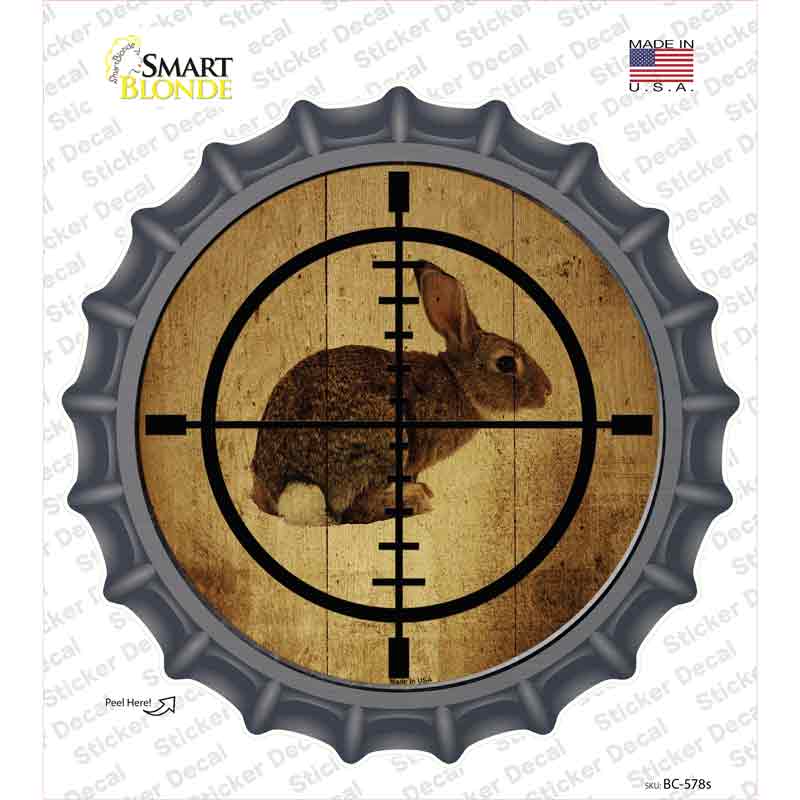 BC-578s-M Rabbit Hunter Novelty Bottle Cap Sticker Decal, Medium
