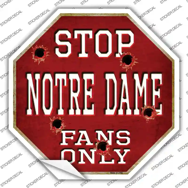 BS-333s-S Notre Dame Fans Only Novelty Octagon Sticker Decal, Small