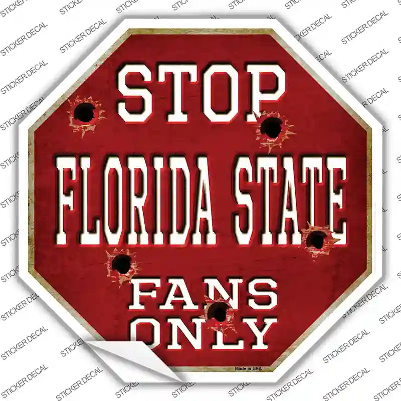 BS-309s-XL Florida State Fans Only Novelty Octagon Sticker Decal, Extra Large