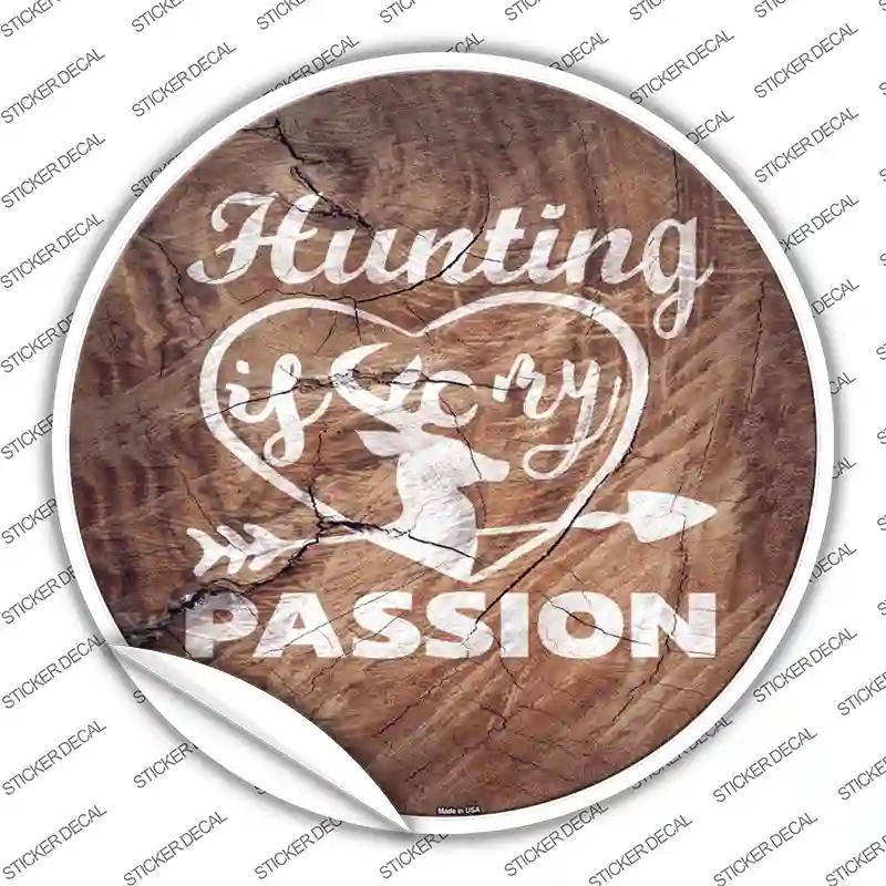 C-1110s-S Hunting Passion Novelty Circle Sticker Decal, Small