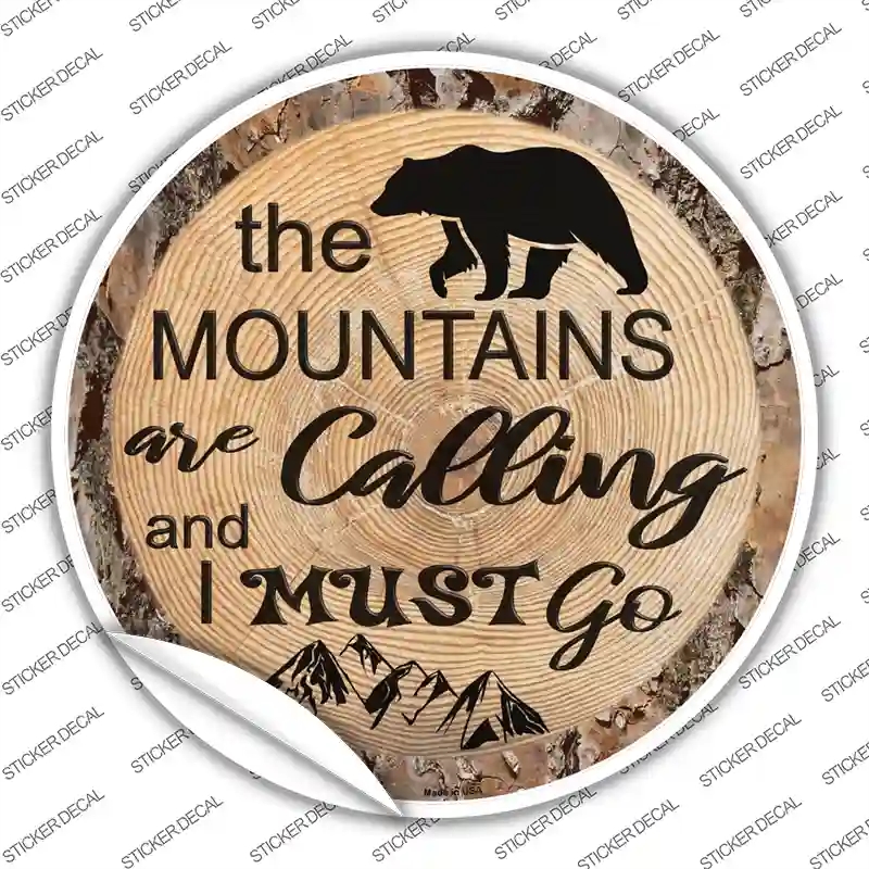 C-1388s-XL Mountains Are Calling Novelty Circle Sticker Decal, Extra Large
