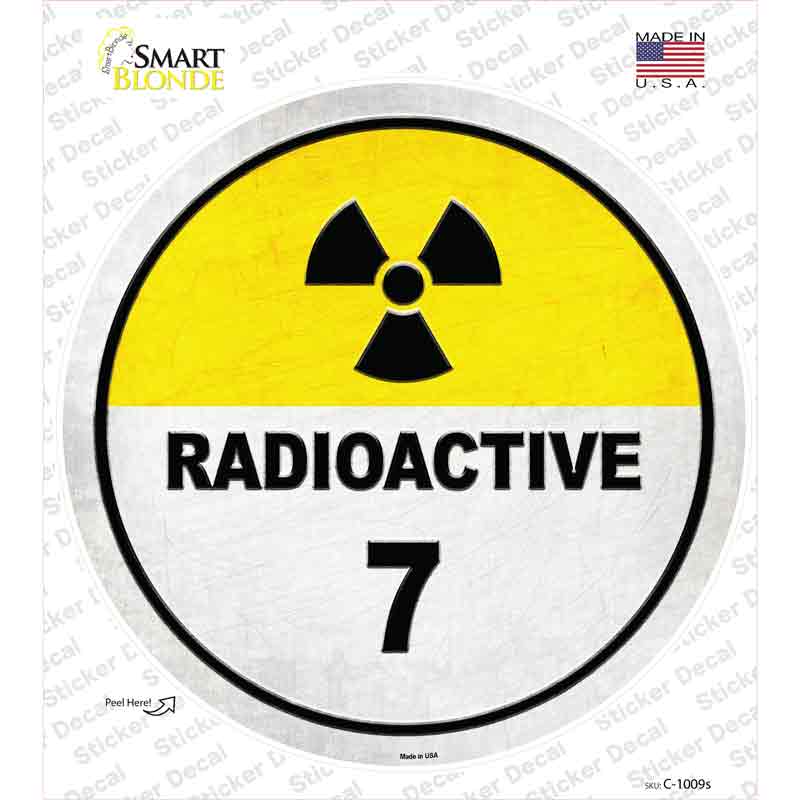 C-1009s-M Radioactive Novelty Circle Sticker Decal, Medium