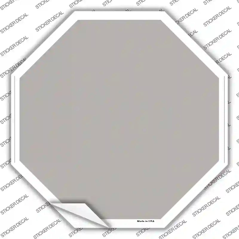 BS-1007s-L Gray Solid Novelty Octagon Sticker Decal, Large