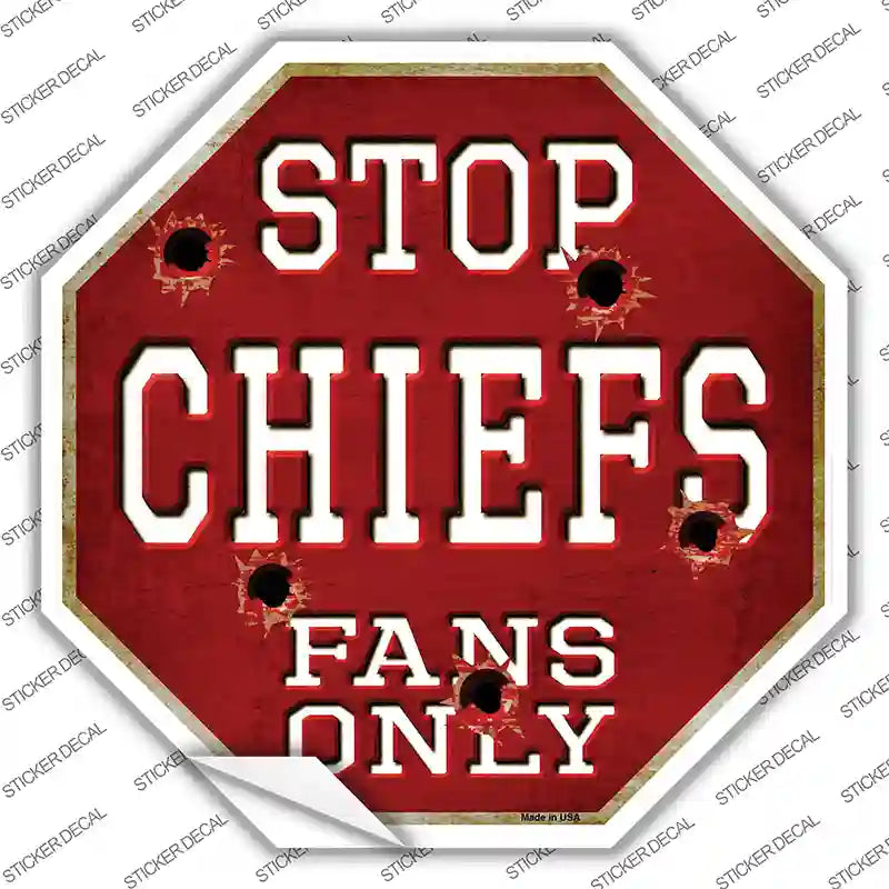 BS-189s-S Chiefs Fans Only Novelty Octagon Sticker Decal, Small