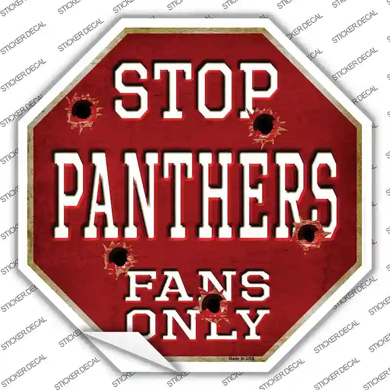 BS-200s-L Panthers Fans Only Novelty Octagon Sticker Decal, Large
