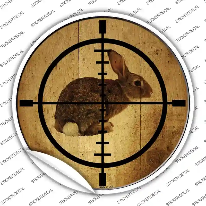 C-578s-L Rabbit Hunter Novelty Circle Sticker Decal, Large
