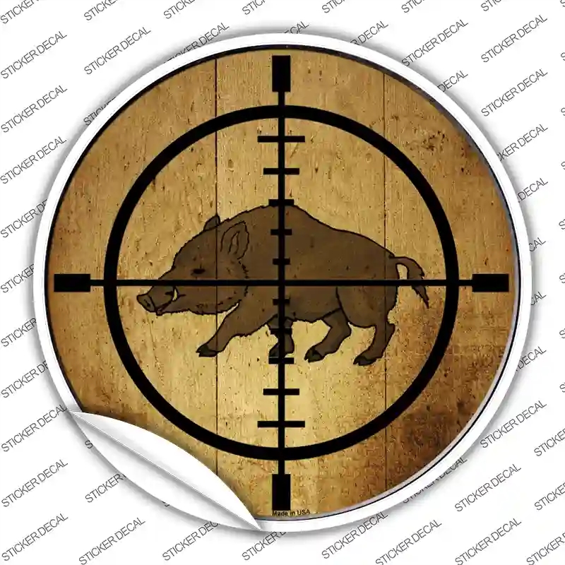 C-580s-S Boar Hunter Novelty Circle Sticker Decal, Small