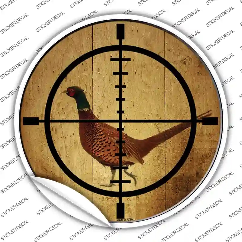 C-581s-S Pheasant Hunter Novelty Circle Sticker Decal, Small