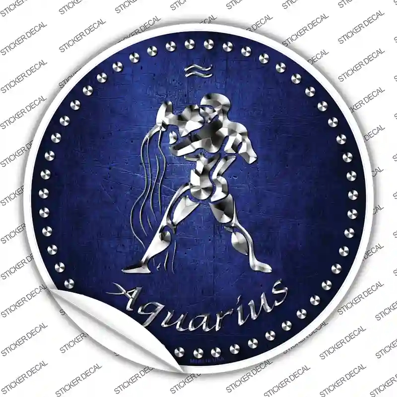 C-534s-XL Aquarius Novelty Circle Sticker Decal, Extra Large