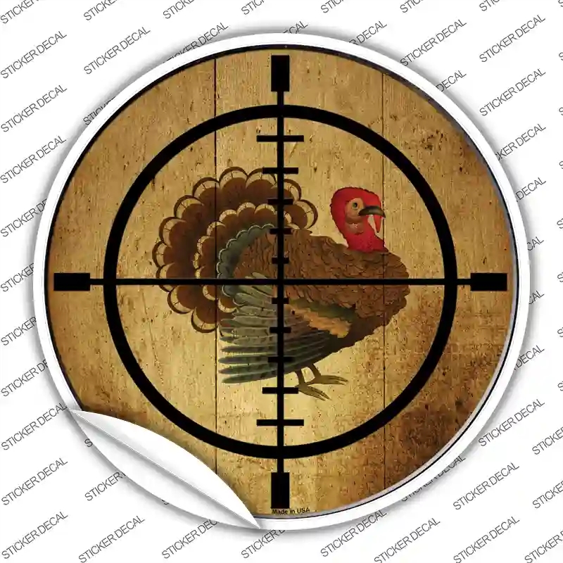 C-579s-L Turkey Hunter Novelty Circle Sticker Decal, Large