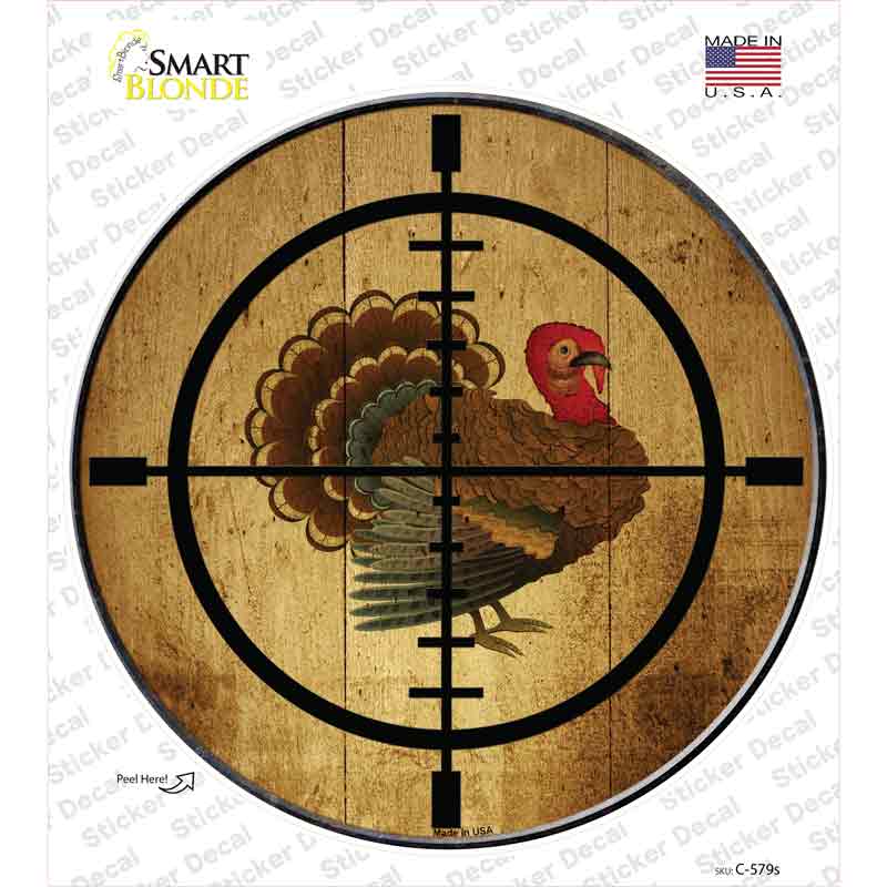 C-579s-M Turkey Hunter Novelty Circle Sticker Decal, Medium
