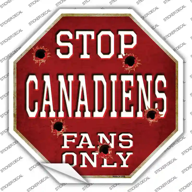 BS-277s-L Canadiens Fans Only Novelty Octagon Sticker Decal, Large