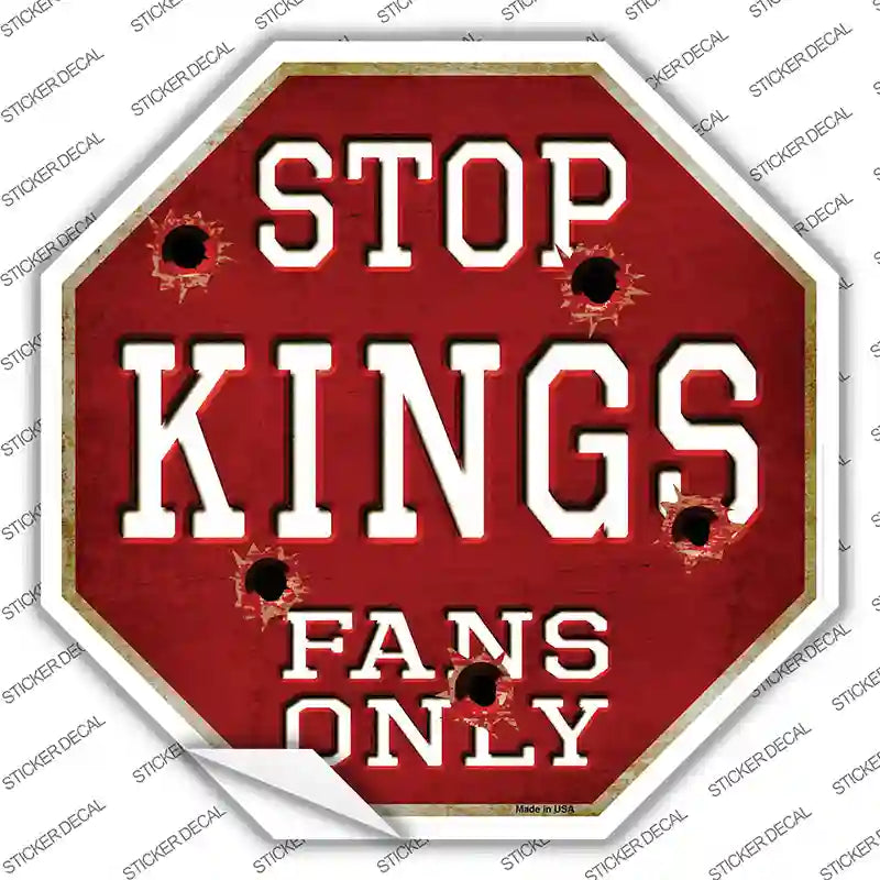 BS-296s-S Kings Fans Only Hockey Novelty Octagon Sticker Decal, Small