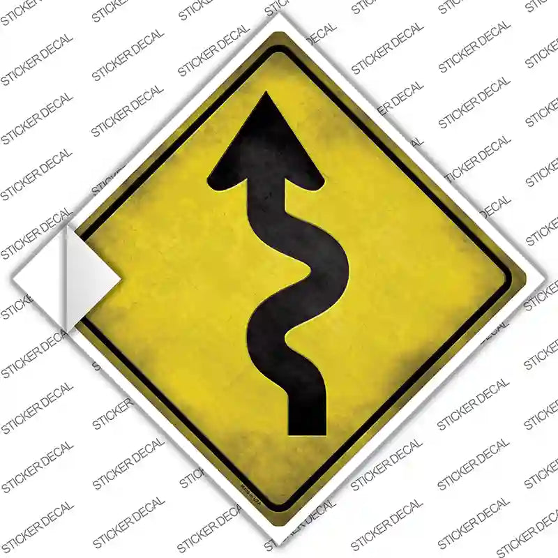 CX-118s-L Curved Road Novelty Diamond Sticker Decal, Large