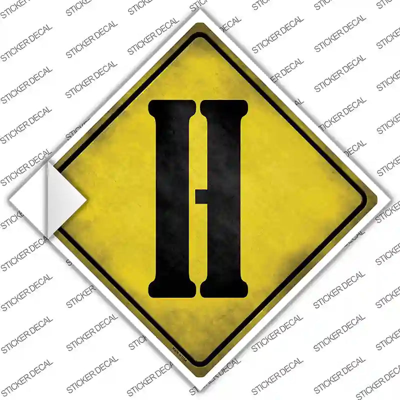 CX-273s-L Letter H Xing Novelty Diamond Sticker Decal, Large