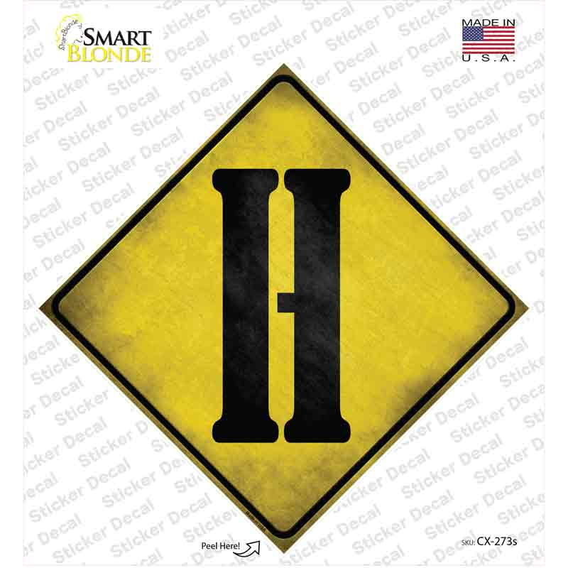 CX-273s-M Letter H Xing Novelty Diamond Sticker Decal, Medium