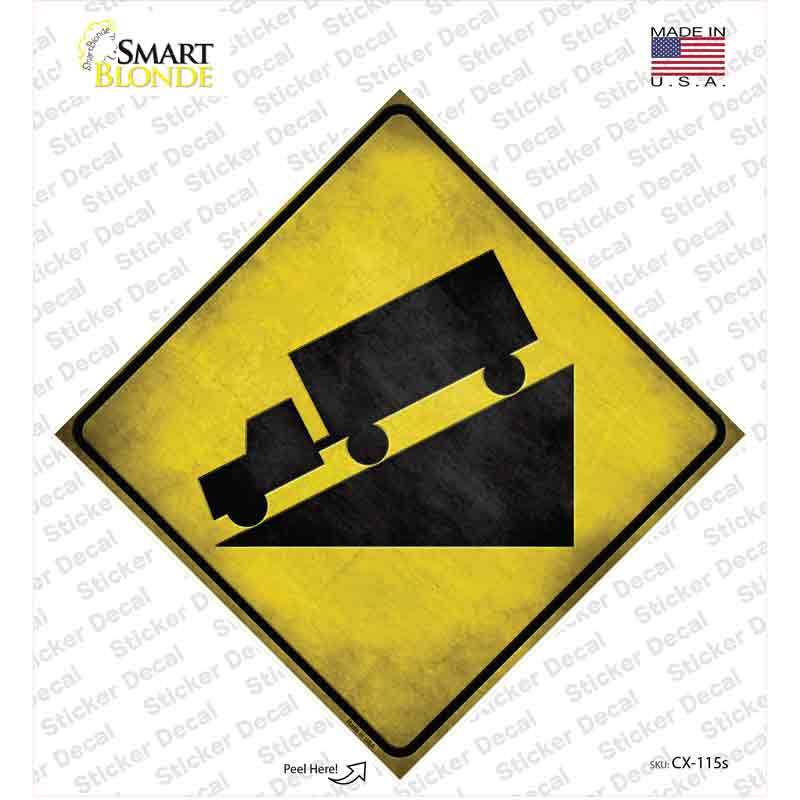 CX-115s-M Down Grade Novelty Diamond Sticker Decal, Medium