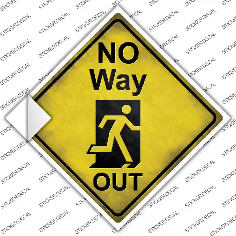CX-119s-L No Way Out Novelty Diamond Sticker Decal, Large