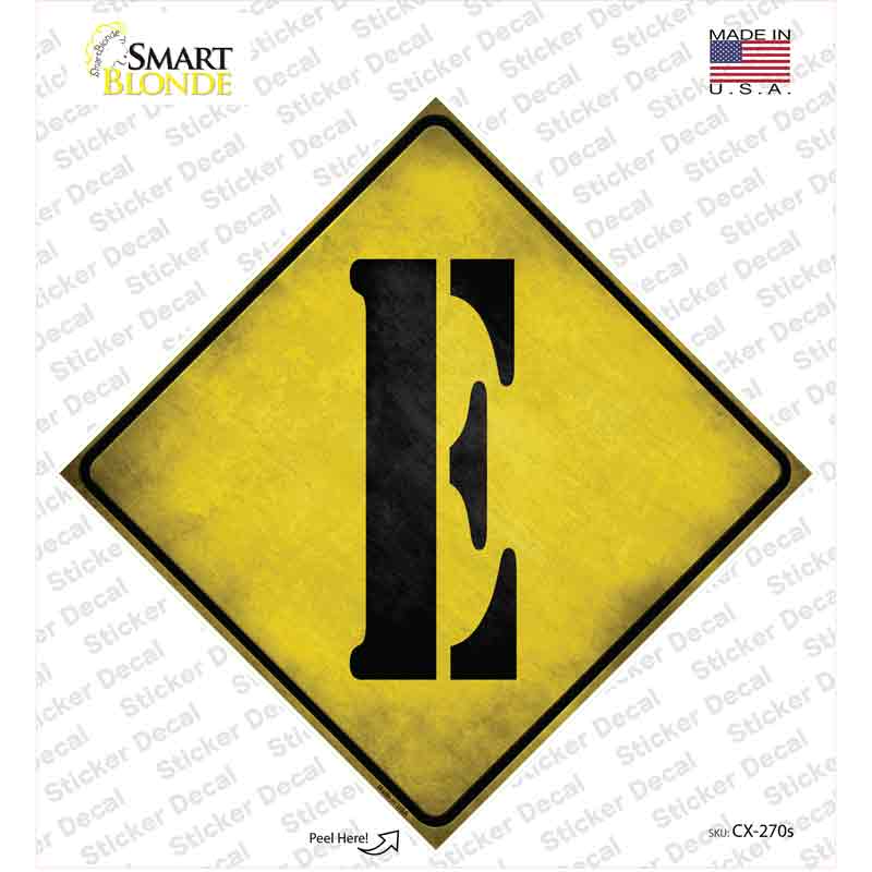 CX-270s-M Letter E Xing Novelty Diamond Sticker Decal, Medium