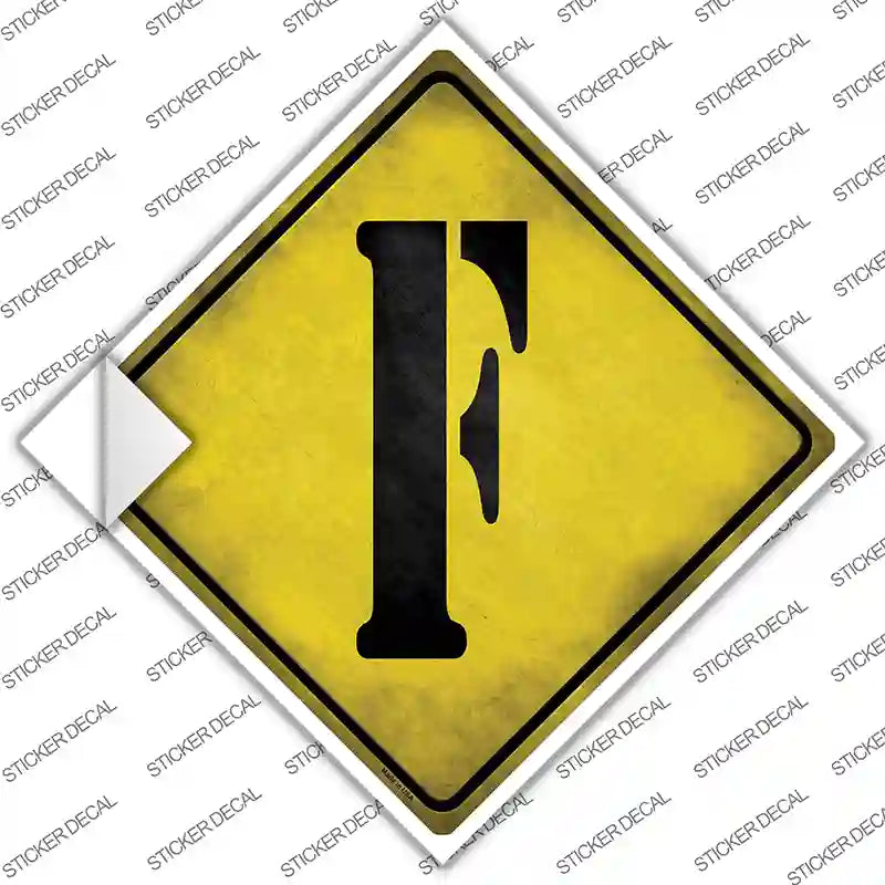 CX-271s-S Letter F Xing Novelty Diamond Sticker Decal, Small