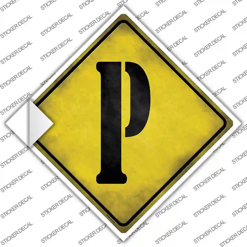 CX-281s-S Letter P Xing Novelty Diamond Sticker Decal, Small