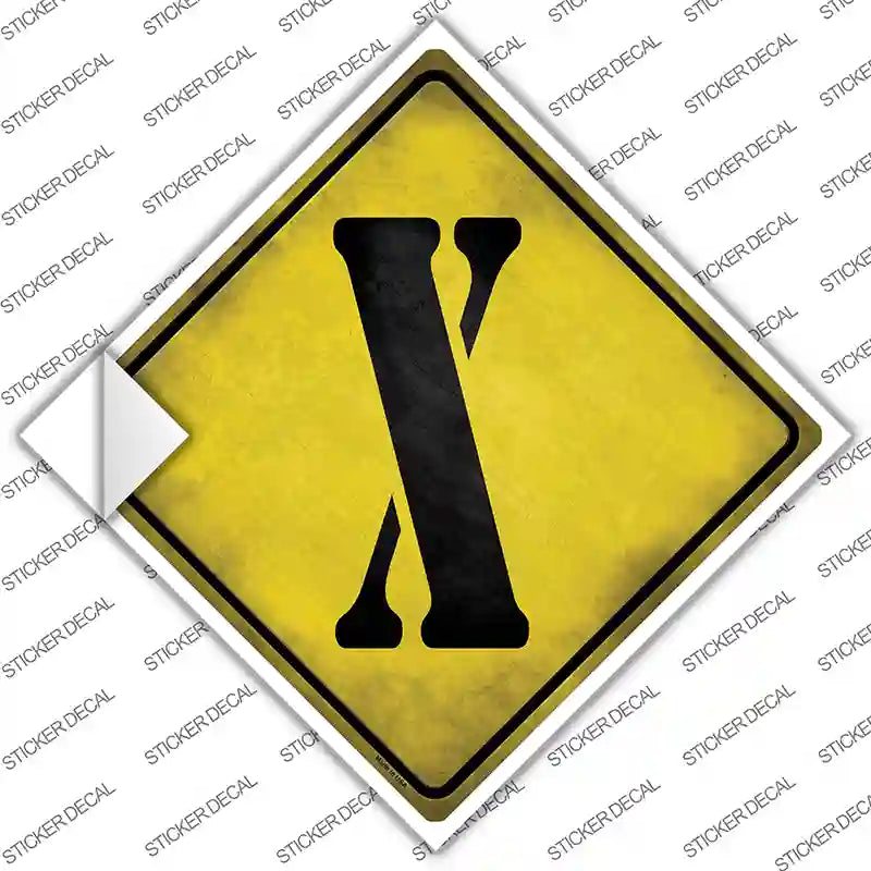 CX-289s-S Letter X Xing Novelty Diamond Sticker Decal, Small