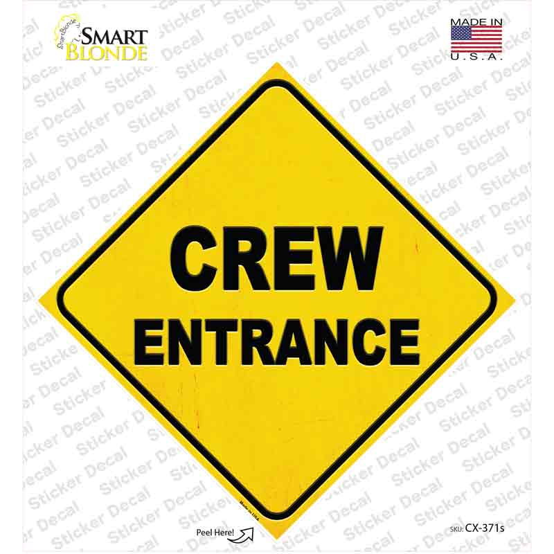 CX-371s-M Crew Entrance Novelty Diamond Sticker Decal, Medium