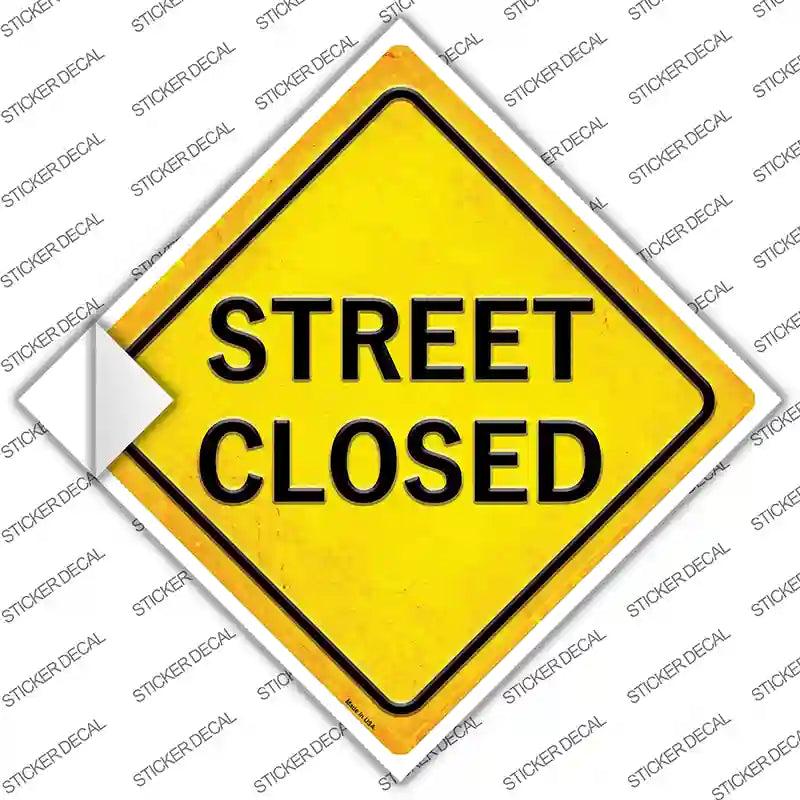 CX-418s-S Street Closed Novelty Diamond Sticker Decal, Small