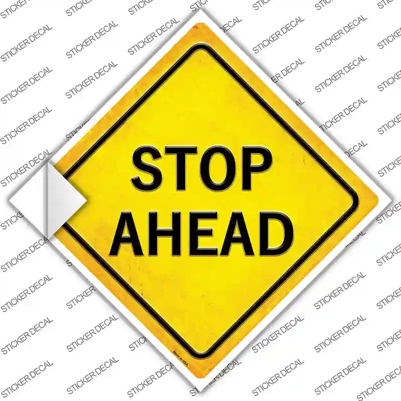 CX-419s-L Stop Ahead Novelty Diamond Sticker Decal, Large